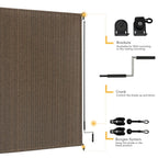 Vicllax Outdoor Roller Shade Fabric For Porch Gazebo, Patio Cordless Blinds Roll Up Shade (6' W X 6' L), Mocha
