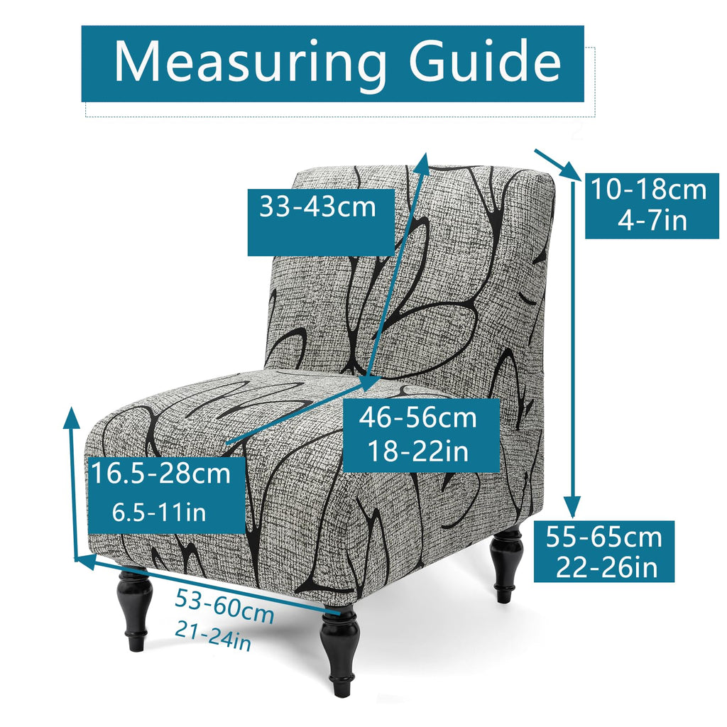 Liykimt Armless Accent Slipper Chair Covers Slipcover,Slipper Chair Without Arms Fabric Stretch Spandex Removable For Armless Ch