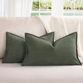 Zwjd Army Green Pillow Covers 26X26 Set Of 2 Chenille Pillow Covers With Elegant Design Soft And Luxurious Decorative Throw Pill