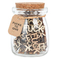 Jar of Fucks,Fucks to Give Gag Gifts,Fuck Wooden Cutout Letter Funny Gifts for Valentines Day/Birthday/Anniversary/Christmas. (