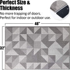 Indoor Doormat 32''X 48'', Absorbent Front Back Door Mat Floor Mats, Rubber Backing Non Slip Door Mats Inside Mud Dirt Trapper E