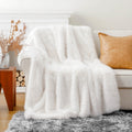 Battilo Home Luxury White Fluffy Faux Fur Throw Blanket, Large Fur Blankets And Throws For Couch, Bed, Super Soft Cozy Warm Plus