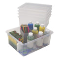 Storex Letter Size Deep Storage Tray - Organizer Bin For Classroom, Office And Home, Unbreakable Clear, 5-Pack (62532A05C)