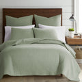 Levtex Home - Cross Stitch Desert Sage Quilt Set - 100% Cotton - Full/Queen Quilt (88X92In.) + 2 Standard Shams (26X20In.) - Rev