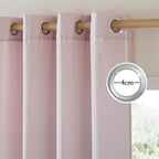 Nicetown Thick Linen Blush Pink Curtains 2 Panels For Kids Room, Grommet Flax Linen Privacy Added With Light Filtering Window Treatments For Bedroom/Living Room, W55 X L96
