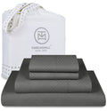 Threadmill Luxury 100% Cotton Queen Bed-Sheets - 800 Thread Count Jacquard Celine Dark Grey, Better Than Egyptian Cotton,4 Pc St