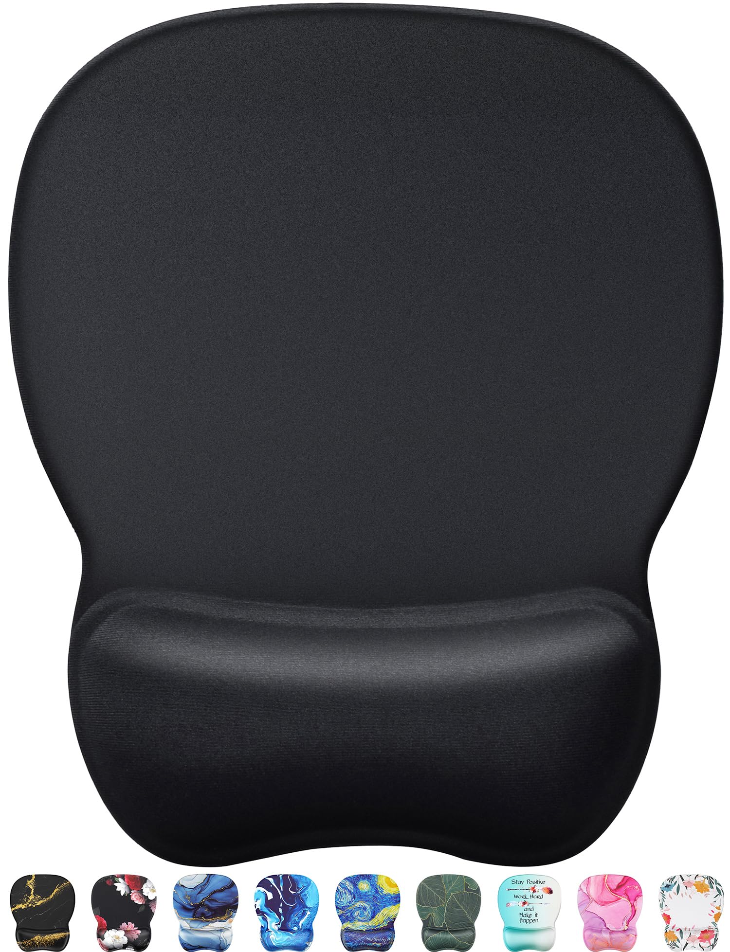 Mroco Ergonomic Mouse Pad With Gel Wrist Rest, Comfortable Mousepad With Smooth Wrist Support Surface And Non-Slip Pu Base For P