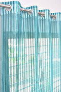 Curtain King Polyester Zigzag Texture Translucent Curtain, Pack of 1 (Blue, Aqua, Window, 5 FEET)