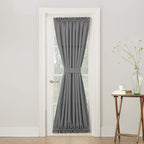 Sun Zero Barrow Energy Efficient Rod Pocket Door Curtain Panel, 54'' x 72'', Gray