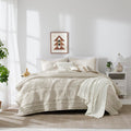 Wdcozy Beige Boho Twin Quit Size Bedding Set With 1 Pillow Sham, Farmhouse Lightweight Soft Bedspread Coverlet For All Season, 2