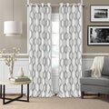 Elrene Home Fashions Renzo Ikat Geometric Room-Darkening Window Curtain, Living Room and Bedroom Drape with Grommets, 52''x84'',