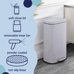 Happimess Hpm1011D Curtis 8-Gallon Step-Open Trash Can, Fingerprint Resistant, Modern, Minimalistic For Home, Kitchen, Laundry R