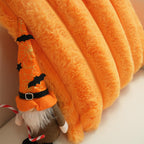 Jojusis Pack Of 2 Faux Fur Plush Decorative Throw Pillow Covers Couch Cushion Case Soft Fluffy Pillowcases Wide Stripe (Orange,