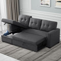 Rovibek 4In1 Convertible Modular Couch With Pull Out Bed And Storage, L Shaped Sofa Cama With Reversible Chaise, Sectional Cou