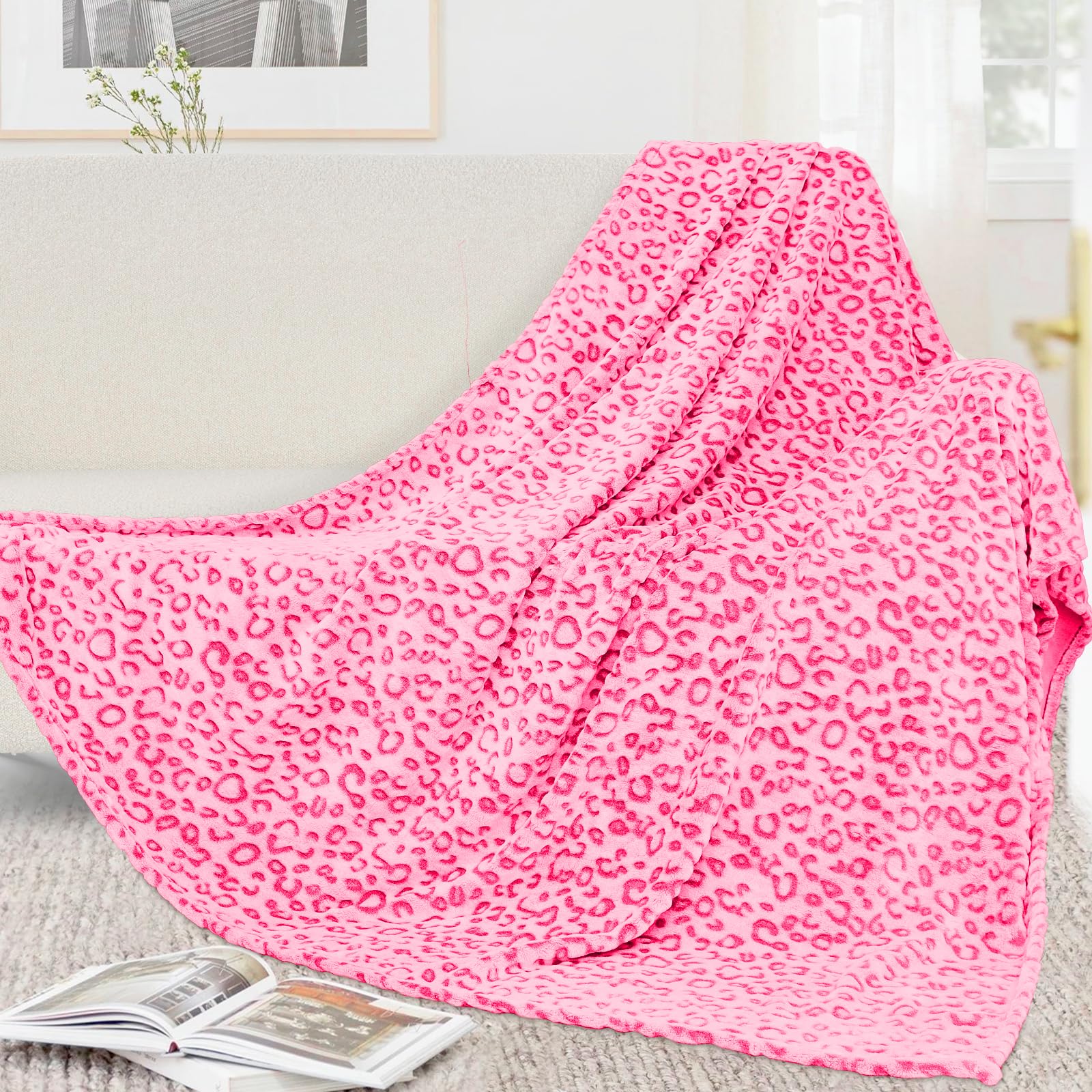 Warm Blanket Pink Soft Fleece Blankets Twin Size Throw Blankets For Bed Couch