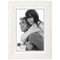 Malden International Designs Linear Rustic Wood Picture Frame, 5x7, Rough White