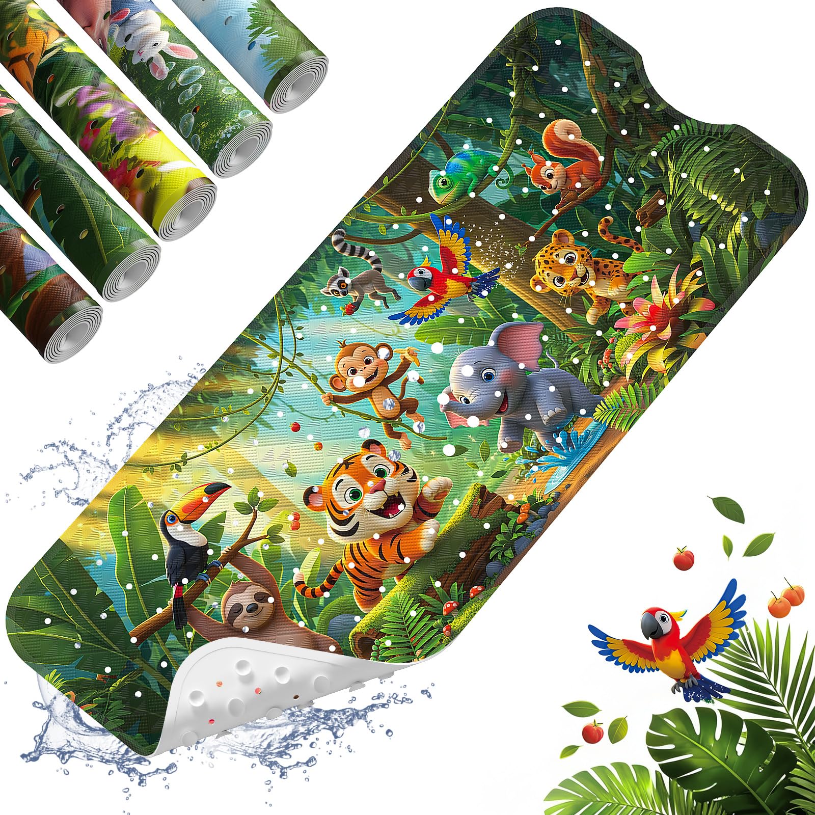 XIYUNTE Upgrade Baby Bath Mat Non Slip - 40x16 Extra Long Kids Bath Mat for Tub Non Slip Bathtub Mat Eco-Friendly Toddler Bath M