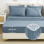Litanika Comforter King Size Set Grayish Blue - 7 Pieces Bed In A Bag King Beddding Comforter Sets, Plain Lightweight Bed Set Wi