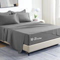 Sleep Zone Extra Deep Pocket Full Sheet Set 4 Piece - Super Soft Brushed Microfiber Bedding Sheets Set Fits Deep Mattress Upto 21 Inches (Grey, Full)