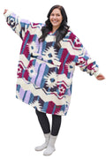 Catalonia Southwest Oversized Wearable Blanket Hoodie Sweatshirt, Comfortable Sherpa Lounging Pullover for Adults Men Women Wife