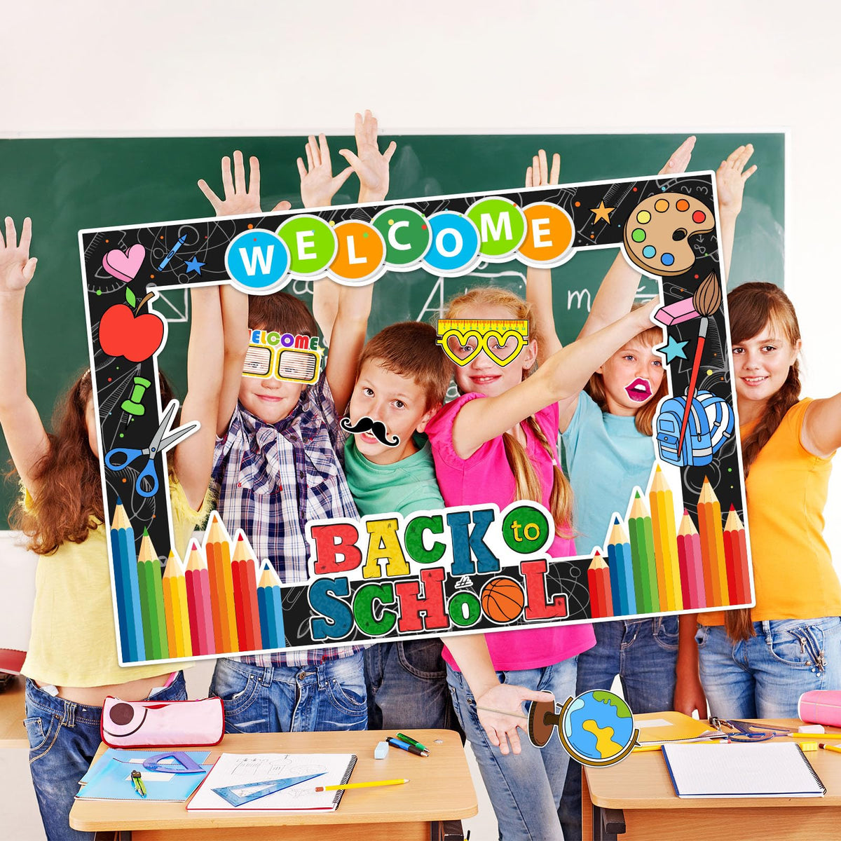 Back To School Decorations Back To School Photo Props Welcome Back To School Photo Frame& Photo Props First Day Of School Decora