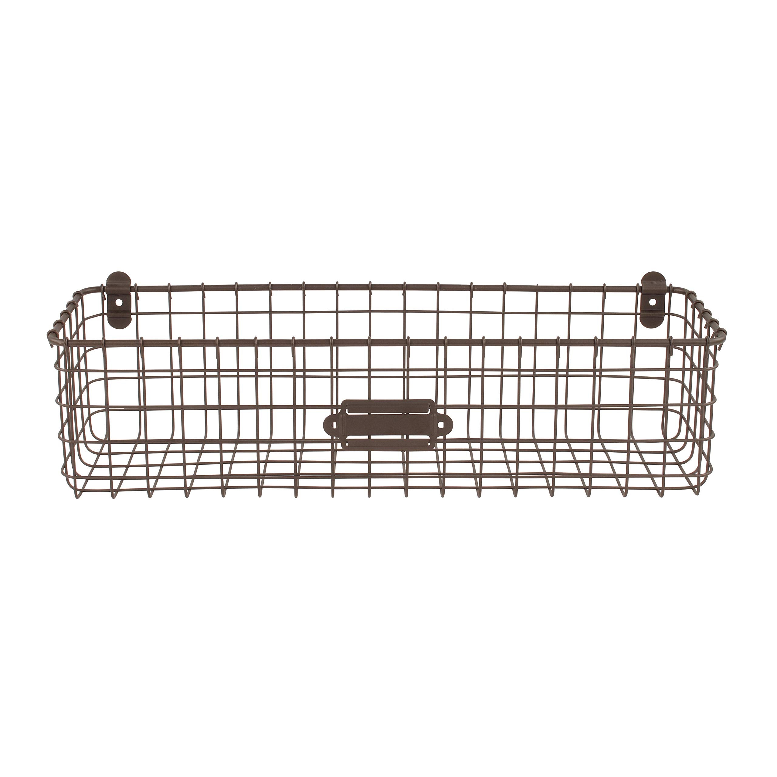Spectrum Diversified 15924 Vintage Basket Rustic Farmhouse Kitchen Storage Cabinet Pantry Organizer Wall-Mounted Alloy Steel Bronze