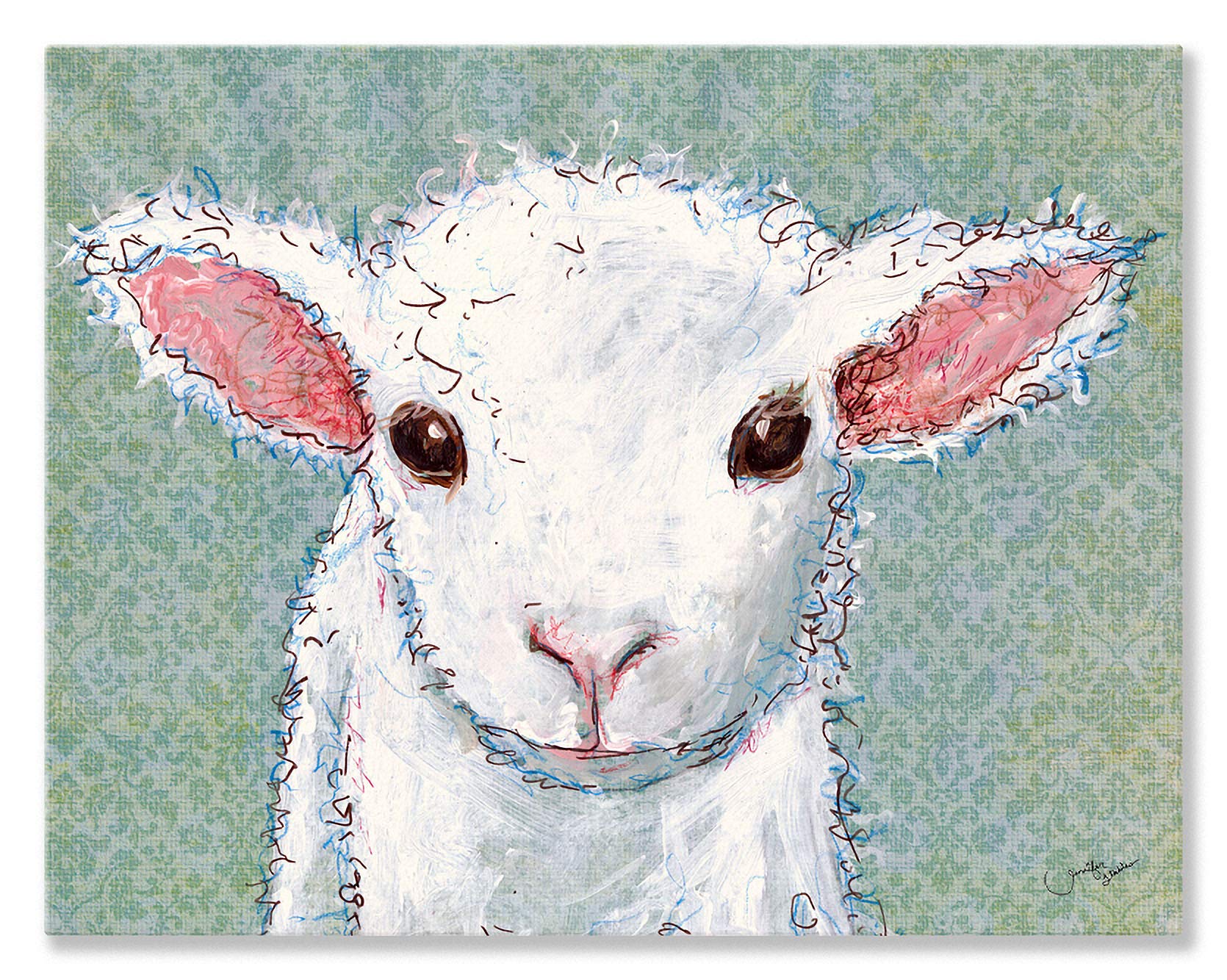Oopsy Daisy Baby Canvas Wall Art, Little Lamb, 14 x 10