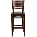 Flash Furniture Darby Series Slat Back Walnut Wood Restaurant Barstool