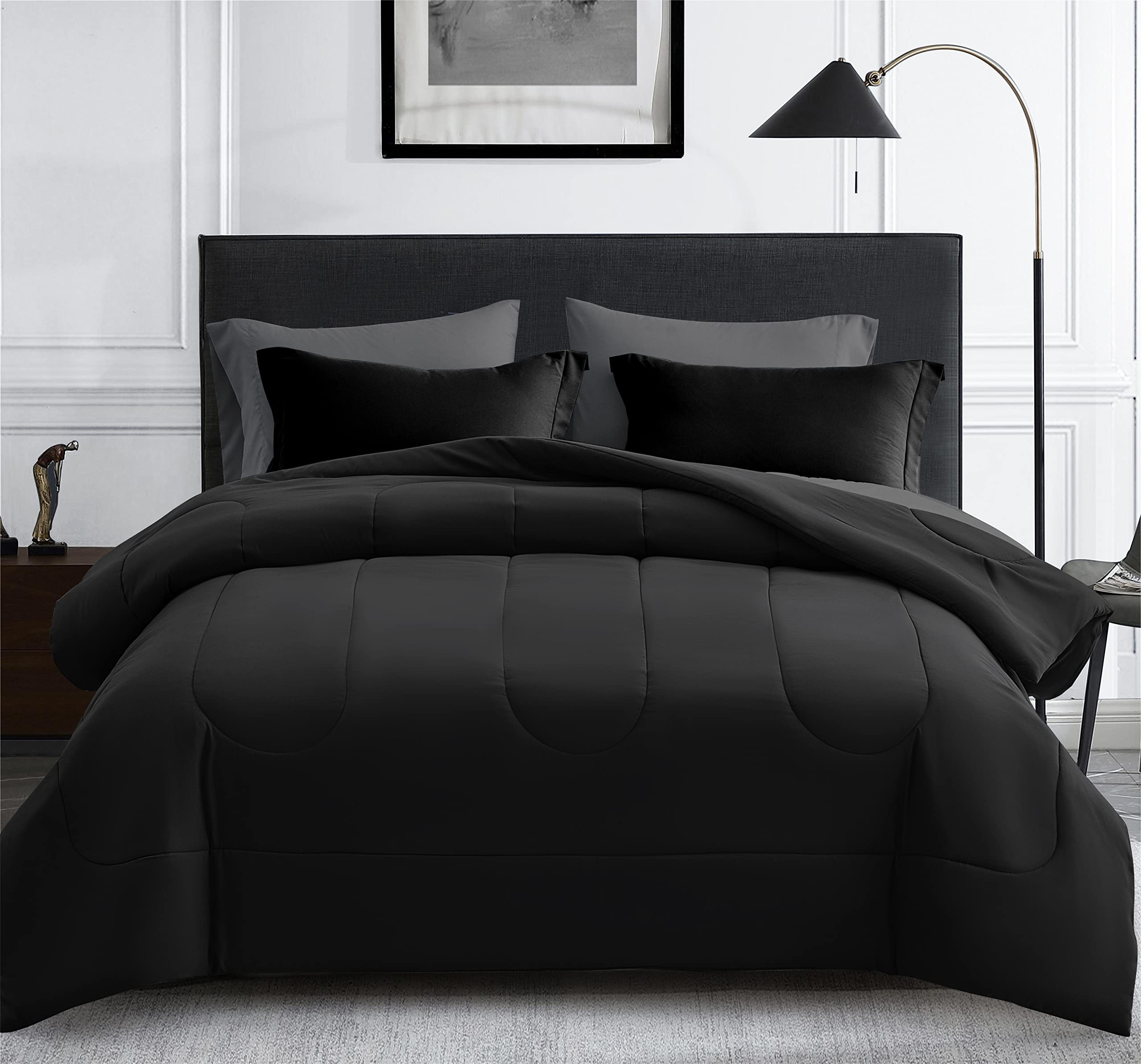 Maple&Stone Twin Comforter Set 5 Pieces Bed In A Bag - Down Alternative Bed Set With Sheets, Pillowcase & Sham, Soft Reversible