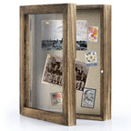 Love-KANKEI Shadow Box Frame 8x10 Shadow Box Display Case with Linen Back Memorabilia Awards Medals Photos Memory Box Gift Carbo