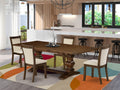 East West Furniture Lamz5-N8-32 5 Piece Dining Table Set Includes A Rectangle Kitchen Table With Removable Leaf And 4 Light Beige Linen Fabric Upholstered Chairs, 42X92 Inch, Walnut