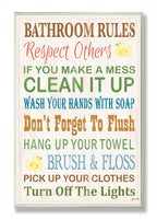 Stupell Industries WRP-1036-Wall-Art Rules Typography Rubber Ducky Bathroom Art, 12.5 x 18.5, Wall Plaque