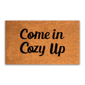 PLUS Haven Coco Coir Home Entrance Door Mat - 17.5 x 30 Come in Cozy Up Welcome Mat - Heavy-Duty Natural Fiber Doormat for Indoo