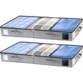 combocube 2 Pack Under Bed Storage Containers, 4.5  Low Profile Underbed Storage Bins with Sturdy Support, Stackable Space Savin