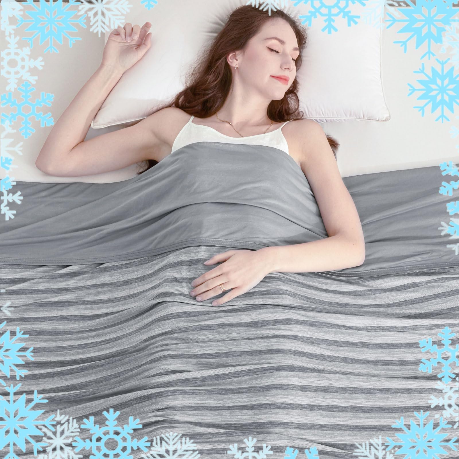Ailemei Direct Cooling Throw Blanket For Hot Sleepers,Double Sided Cold Effect, Lightweight Breathable Summer Bed Blanket For Co