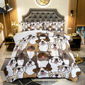 Qoomo Kawaii Dog Comforter Twin Size,Dogs Comforter Set For Kids Teens Girls Boys,3Pcs Bedding Set Printed Comforter With 2 Pill