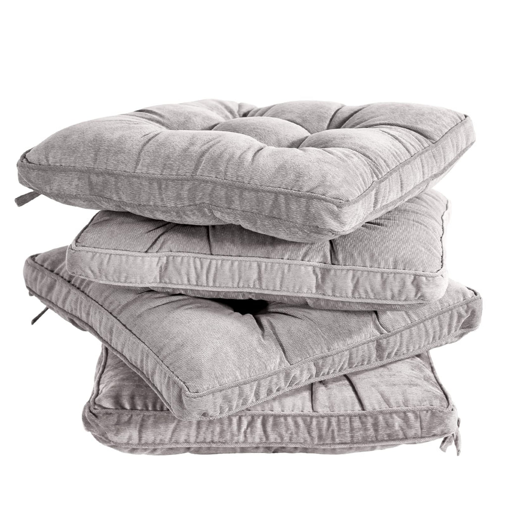 Tiita Chair Cushions For Dining Chairs Set Of 4, 18X18 Inch Seat Cushions With Ties, Square Floor Pillows Pad For Indoor/Outdoor