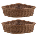 Garneck 2pcs Corner Storage Baskets Stackable Wardrobe Organizer for Cabinet Closet Kitchen Triangular Shelf Basket for Sundries
