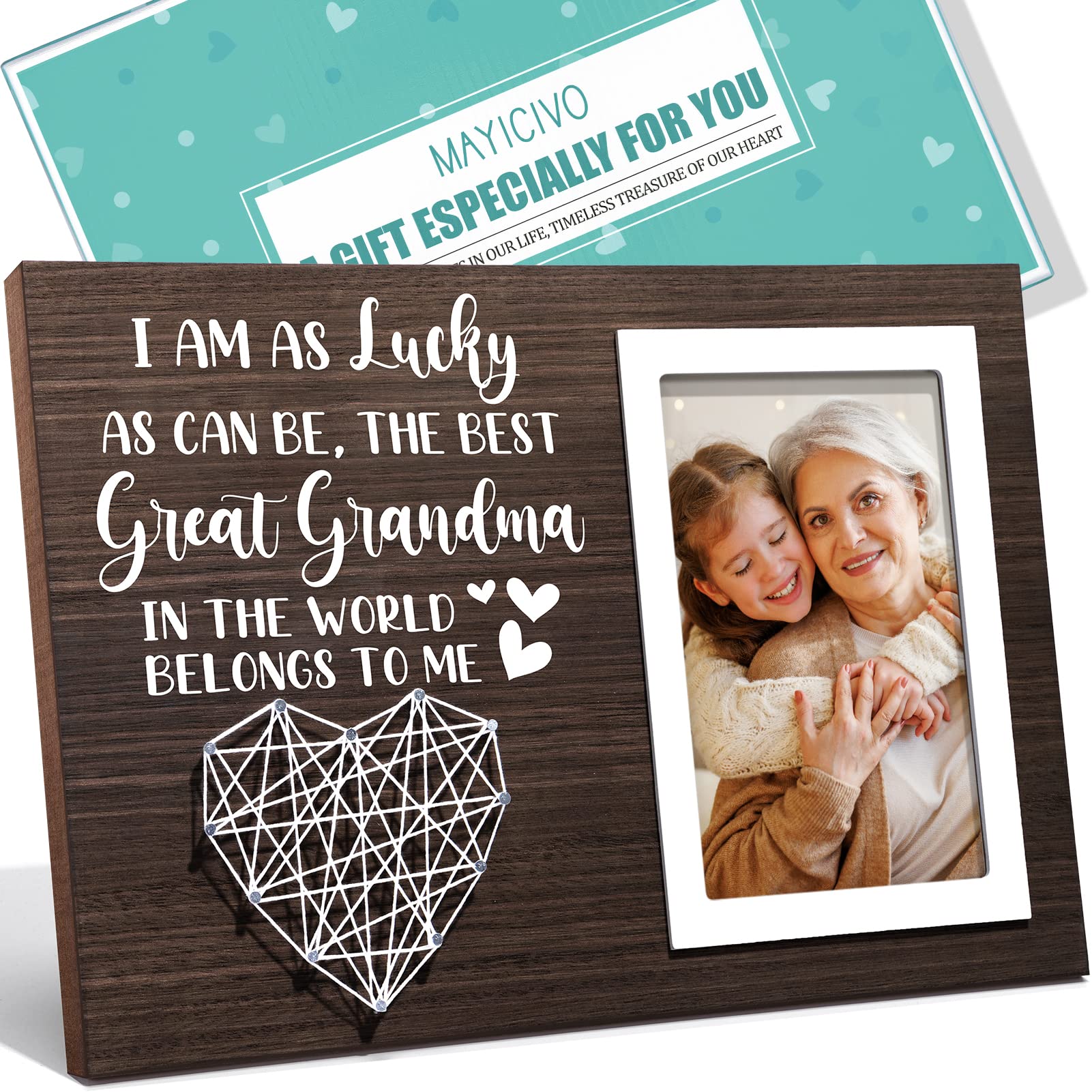 Great Grandma Valentines Day Gifts Great Grandma Picture Frame, Birthday Gifts for Great Grandma from Grandchildren, Best Great 