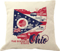 Drupsco 18X18 Ohio State Pillow Cover - Ohio Throw Pillow Case, Ohio Decor Pillow