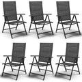 Udpatio Patio Folding Dining Chairs Set Of 6, Folding Lawn Chairs For Adults With Padded All Weather Breathable Textilene, Portable Folding Chairs With Steel Frame, No Assembly, Dark Grey