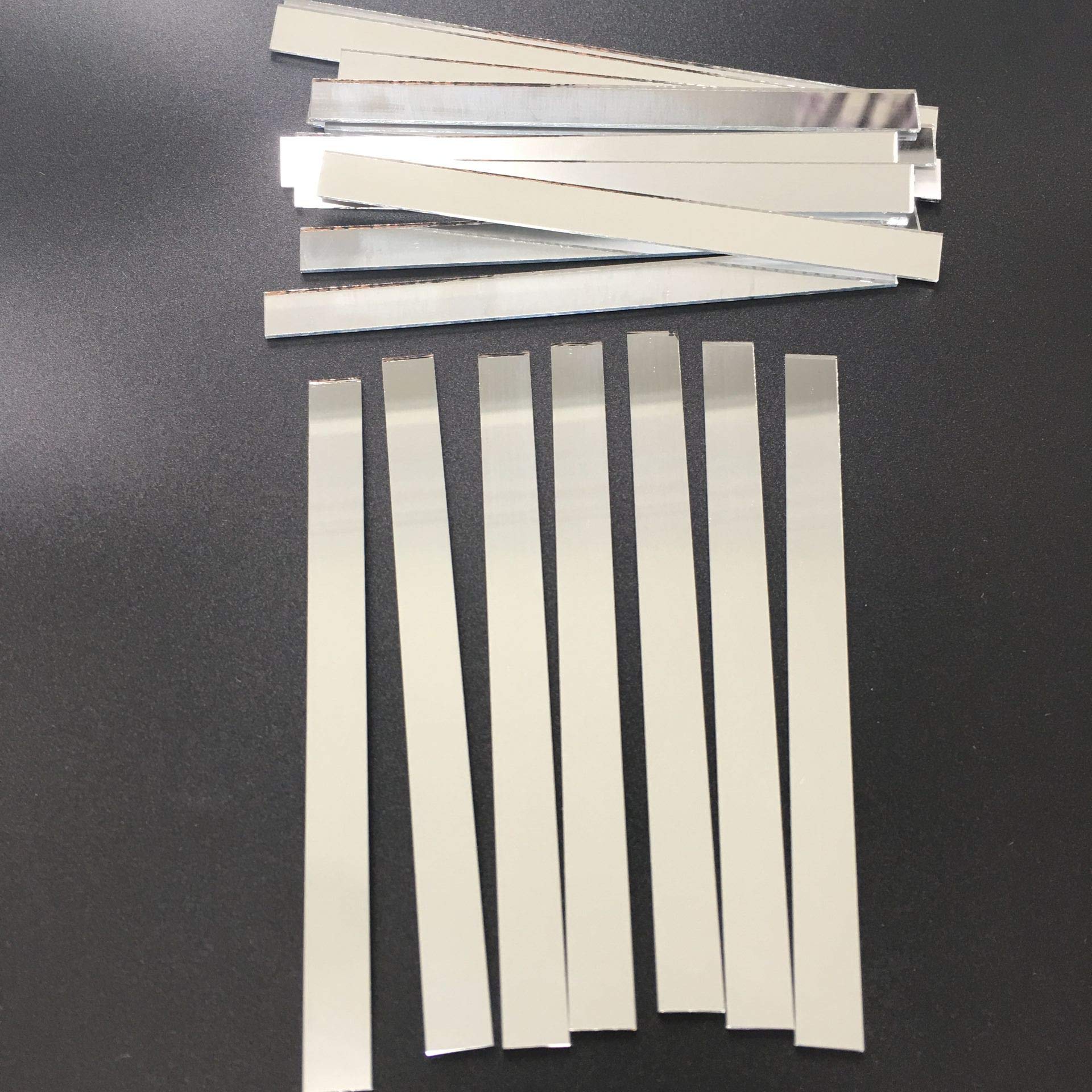 NUO RUI 50 Pieces 3/8 x 5 Rectangle Mirror Tiles for Craft Projects