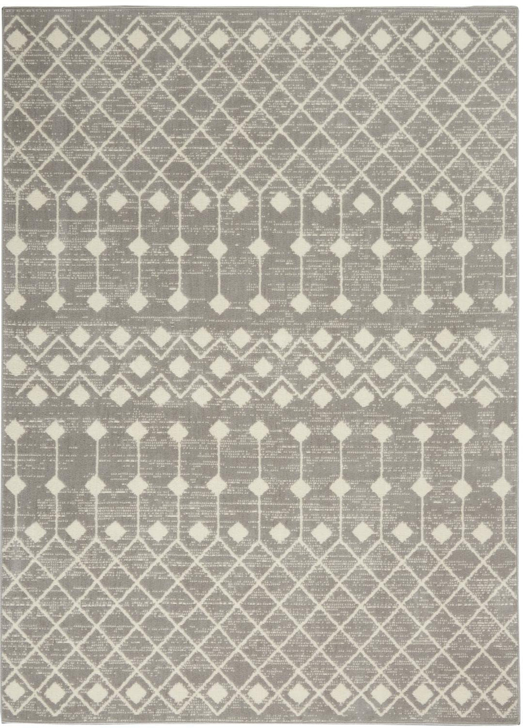 Nourison Grafix Moroccan Grey 3'9' X 5'9' Area Rug, Easy Cleaning, Non Shedding, Bed Room, Living Room, Dining Room, Kitchen (