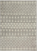 Nourison Grafix Moroccan Grey 3'9' X 5'9' Area Rug, Easy Cleaning, Non Shedding, Bed Room, Living Room, Dining Room, Kitchen (
