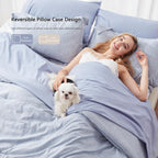 Unilibra King Size Comforter Set 7 Pieces Bed In A Bag - Blue King Soft Bedding Set For All Seasons - Cationic Dyeing Bed Comforter Sets With Comforter, Flat Sheet, Fitted Sheet, Pillowcases & Shams