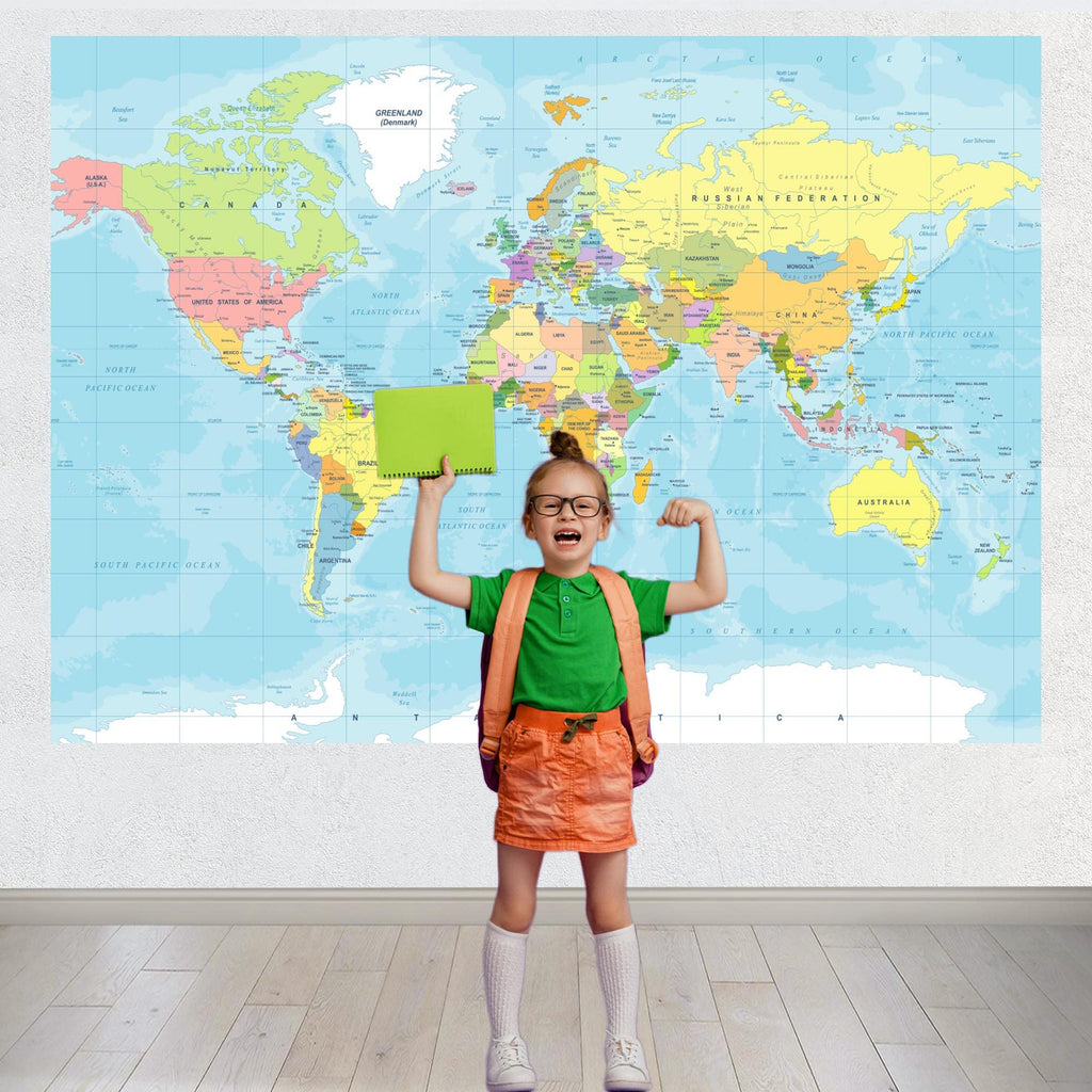 Corfoto 5X3Ft World Map Backdrop Adventure Begins Travel Boys Baby Shower Party Decorations Map Backdrops Around World Adventure