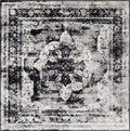 Unique Loom Sofia Collection Area Rug - Salle Garnier (7 10 Square, Black/ Ivory)