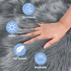 Tennola Grey Round Rugs For Bedroom, Fluffy Circle Rug 2 2 Feet For Kids Room, Furry Carpet For Teen Girls Room, Non-Slip Shaggy