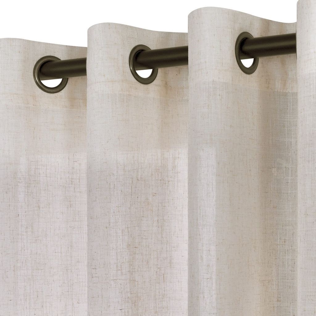 Linen Bronze Grommet Linen Blend Sheer Curtains 52X72 Inches Long