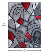 Flash Furniture Jubilee Collection Abstract Area Rug - Colorfast Red Olefin Rug - 8' X 10' Area Rug - Jute Backing - Living Room, Bedroom, & Family Room